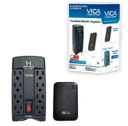[FLL889] Kit de Regulador de voltaje de 8 puertos marca Vica y Power Bank
