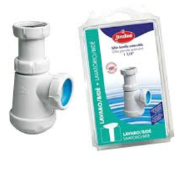 [FLLC930] Sifón corto extensible, salida horizontal con racor, tuerca loca