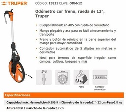 Odómetro TRUPER para 10km con freno