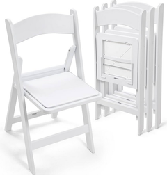 [FLLC1183] Juego de 4 sillas plegables de plástico blancas