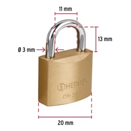 [FLL1239] 20mm HERMEX padlock
