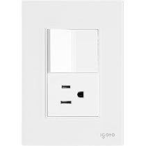 [FLL1860] IGOTO Combination switch plate: 1 switch - 1 receptacle