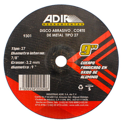 [FLL1890] Disco de corte ADIR 9" Tipo 27 para metal