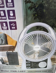 [FLL2004] 8" Challenger fan. Includes LED, Bluetooth, power bank, FM radio & 6V4W solar panel