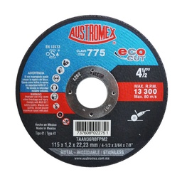 [FLL2048] Disco de corte plano de metal 4½"x3/64"x7/8" AUSTROMEX (775)