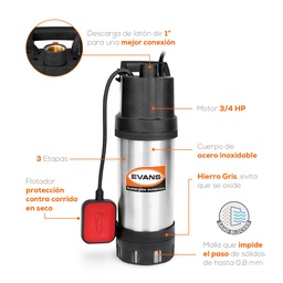 [FLL2682] Bomba sumergible EVANS 3/4HP