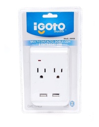 [FLL373] Contacto doble con 2 puertos USB iGOTO